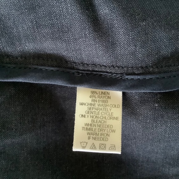 H by Halston Draped Zip Front Linen Blend Blazer Navy SZ 14 - Picture 15 of 16